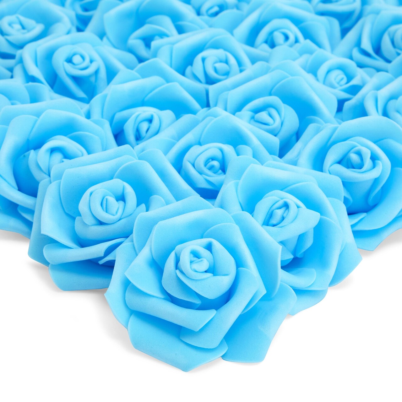 Juvale 100 Pack Light Blue Artificial Flowers - 3 Inches, Fake Carnations for Wedding, Bridal Shower & Valentine's Day Decorations, Arts and Crafts